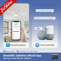 1stshine Moteur Dc Blanc Plafond Bas 3 Lames Abs Bldc Led Encastré Ventilateur de Plafond Lumière
