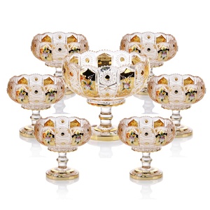 Ensemble de bols à dîner dorés de haute qualité, 7 pièces, ensemble de bols à crème glacée avec <span class=keywords><strong>pied</strong></span> - Product Image 3