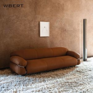 Wbert โซฟากำมะหยี่ฝ้า, โซฟาหุ้มเบาะเส้นตรงกลางศตวรรษที่ทันสมัยแสงหรูหราเฟอร์นิเจอร์สำหรับการต้อนรับของโรงแรม - Product Image 4