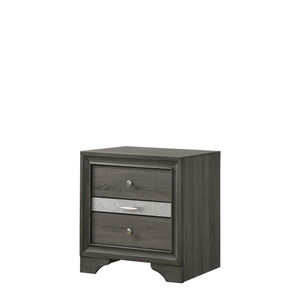 Matrix Nightstand Gray 2 <b>Drawer</b> <b>Storage</b> Unit Bedroom Furniture - Product Image 1