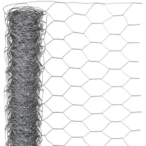 Rede de arame revestida de plástico para galinhas, malha hexagonal 3/4" para gaiolas de coelho, malha de arame revestida de PVC