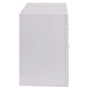 Mesita de noche de madera maciza minimalista moderna DB, muebles de dormitorio blancos de 2 cajones para uso doméstico - Product Image 3