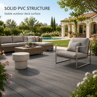 Planche de terrasse en PVC pur antidérapante à clipser avec un design moderne 18 mm, imperméable pour l'extérieur, pour terrasse et jardin