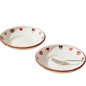 Nouvelle Assiette Creuse en Céramique Annie 2025 – Design Créatif et Adorable, Profonde, Compatible Micro-ondes, Couleurs Sous Glaçure, Vente en Gros Usine pour Usage Domestique - Product Image 1