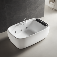 Baignoire de massage Whirlpool de luxe moderne en acrylique, avec cascade, bulles d'air, 30 jets, contrôle par ordinateur et éclairage LED – Vente chaude directe usine