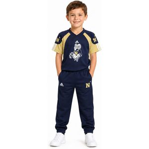 FOXA Navy Gold Naval Academy Midshipmen Conjunto de pantalón y camiseta para niños con cuello en V que absorbe la humedad para niños de 4 a 7 años - Product Image 1