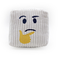 Coussin en peluche en velours côtelé avec visage réfléchissant amusant, jouet en peluche fantaisie à expression de dessin animé, certifié EN71, personnalisable