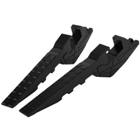 Paires de repose-pieds universels pour moto MX tout-terrain, en aluminium CNC anodisé, antidérapants, à plateforme large, à motif festonné noir mat