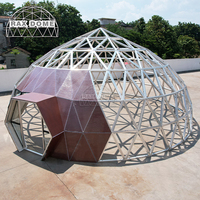 RAXDOME Tente dôme en verre géodésique en forme de pêche 9M 10M pour le camping et le yoga