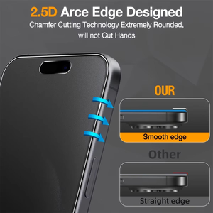 Protection d'écran en verre trempé <span class=keywords><strong>anti</strong></span>-<span class=keywords><strong>espion</strong></span> 2.5D ultra-mince de qualité supérieure, compatible avec les coques, pour smartphones professionnels - Product Image 5