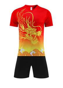 Cómodo traje deportivo transpirable de secado rápido para adultos Fábrica Camuflaje Dragon Boat Traje de fútbol Estampado de moda - Product Image 2
