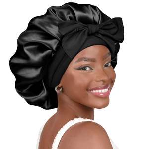 Meilleur bonnet en satin en gros, bonnet en soie pour dormir, bonnet pour cheveux doublé de satin à double couche - Product Image 3