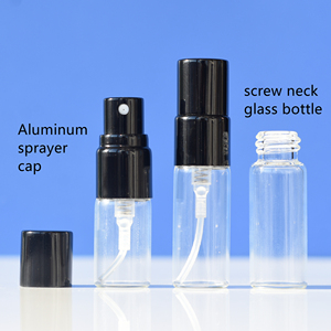 Chai nước hoa mẫu mini có thể nạp lại HeLun Packaging <span class=keywords><strong>2ml</strong></span> 3ml hình tròn, rỗng, với nắp xịt bằng nhôm màu vàng, bạc, đen - Product Image 2