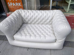 Sofá Inflable Doble Blanco, Sofá Inflable para Dos Personas, Comprar Sofá Chesterfield Inflable Blanco - Product Image 5