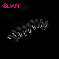 500 faux ongles transparents carrés à couverture complète, sans couture, pour nail art