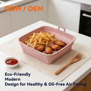 Molde de silicona plegable rectangular para freidora de aire, cesta resistente al calor, sencilla para hornear en la cocina, ingredientes seguros para alimentos. - Product Image 1