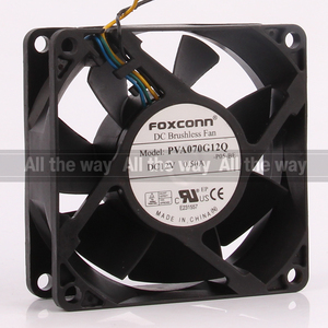 ใหม่ <span class=keywords><strong>Foxconn</strong></span> 24V 48V DC12V 0.50A EC 70X70X25mm AC 7025 7ซม. 4สาย PWM ปริมาณอากาศสูงซีพียูระบายความร้อน PVA070G12Q ระบายความร้อน - Product Image 3