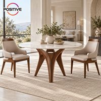 Table à manger ronde moderne en marbre, plateau en pierre de luxe, mobilier de salle à manger, projet hôtelier, directement de l'usine