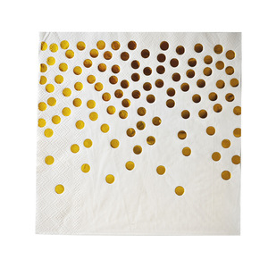 Hanlin Gold Foil Polka Dot Napkins 330mm Three Ply Disposable Paper Napkins For Birthday Party Hotel Restaurant - Product Image 4