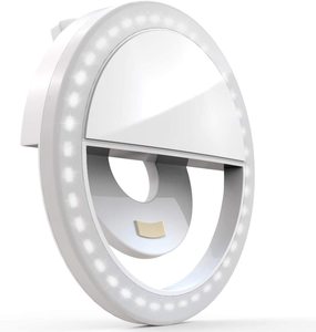 Anneau lumineux pour <span class=keywords><strong>selfie</strong></span> à <span class=keywords><strong>prix</strong></span> d'usine, 3 modes de luminosité réglables, rechargeable, en ABS, avec clip, haute qualité pour la vente en dropshipping transfrontalier - Product Image 1