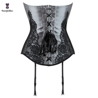 Corset royal élégant pour femmes en violet, rouge, vert et argent, bustier serrant, lingerie sexy, haut en dentelle, chaussettes à nouer, grande taille