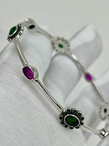 Increíble oferta en calidad estándar antiguo diseño personalizado plata oxidada rubí piedra tachonado niñas uso diario estilo Kada brazaletes - Product Image 3