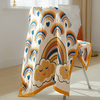 Serviette de bain en gaze jacquard 80*150 cm, usage domestique, en pur coton, absorbante, séchage rapide, anti-peluchage, convient aux adultes, printemps