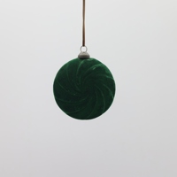 Glace en velours, surface de verrouillage rouge ou vert, en forme de gâteau, décoration pour sapin de noël, vente en gros, 1 pièce, 8 cm