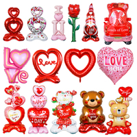 Ballon en aluminium en forme de cœur debout en gros, ballon d'anniversaire, ballon de la Saint-Valentin, ballon d'ours, ballons de mariage, décorations de fête