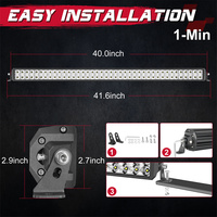Barre LED de toit de voiture 12V pour véhicule tout-terrain, 40 pouces, double rangée, 400W, faisceau combiné, lumière blanche