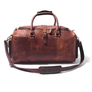Sac de voyage en cuir véritable pour homme, élégant, durable, pour le sport, le travail et les voyages, fabriqué en cuir souple de qualité supérieure, plusieurs compartiments - Product Image 5
