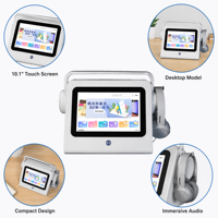 Terminal interactif de bibliothèque de bureau avec écran tactile 10,1 pouces, kiosque intelligent pour audiobooks, pour utilisation sur bureau de bibliothèque