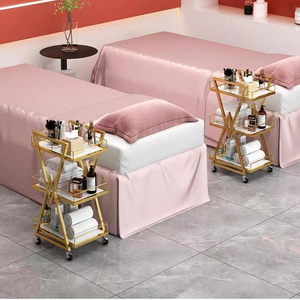 Carrito de Peluquería Rodante de Hierro Dorado de Diseño Moderno con Ruedas, Estante de Almacenamiento para Manicura, Carrito de Herramientas, Carrito para Peluquería - Product Image 3
