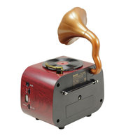 ELETREE MD-1318BT Enceinte Bluetooth sans fil en forme de tourne-disque rétro, style vintage, radio AM FM SW