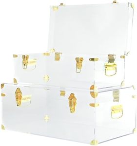 Coffre de rangement décoratif en acrylique transparent personnalisé en gros d'usine avec serrures et poignée - Product Image 2