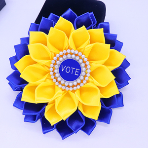 Nuevo símbolo <span class=keywords><strong>Sigma</strong></span> Gamma Rho, diseño de tono azul real y dorado, Pin de votación de flores, joyería de hermandad, broche de ramillete de voto - Product Image 6