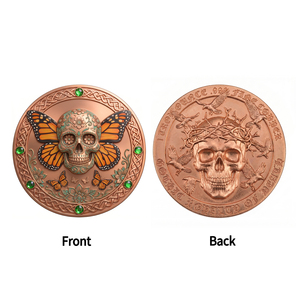 <strong>1</strong> oz .999 Fine Copper UV Plated Monarch Butterfly Sugar Challenge Coin Soul <strong>Transformation</strong> Memento Mori Collectible Art - Product Image 2