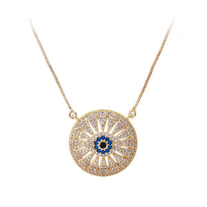 เครื่องประดับแฟชั่นเข็มกลัดตาปิศาจเพชรที่ดูโดดเด่นสร้อยคอจี้ตาแบบเรียบง่ายและสง่างามสำหรับผู้หญิง - Product Image 1