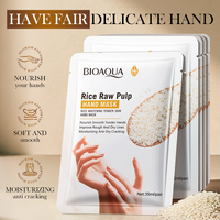 Masque pour les mains au ferment de riz BIOAQUA OEM pour une hydratation intensive et un lissage de la peau avec une formule nourrissante et rafraîchissante pour usage quotidien 35 ml
