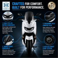 Maxi-scooter 150 cm³ refroidi par eau EURO 5, moteur essence 4 temps, CVT, frein EBS, Bosch EFI, pour la ville et la route