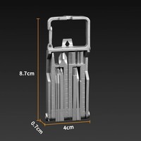 LFEDC 13 en 1 Outil multifonctionnel en acier inoxydable pliable Porte-téléphone Ouvre-bouteille de survie en plein air Multi-outils avec mousqueton