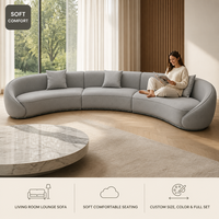Ensemble de canapés modulaires incurvés imperméables et résistants aux taches, revêtement en tissu, canapé sectionnel pour villa, salon, maison, hôtel