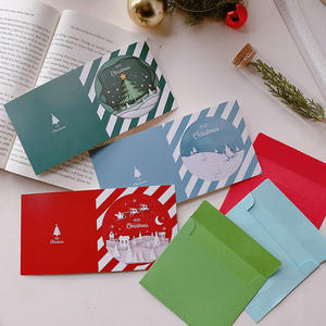 Ensemble <span class=keywords><strong>de</strong></span> cartes <span class=keywords><strong>de</strong></span> vœux <span class=keywords><strong>de</strong></span> Noël avec enveloppe et boîte cadeau - Carte postale <span class=keywords><strong>de</strong></span> remerciement et <span class=keywords><strong>de</strong></span> vœux pour les fêtes d'entreprise, style INS, en <span class=keywords><strong>carton</strong></span> carré - Product Image 2