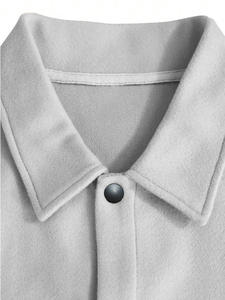 <span class=keywords><strong>Giacca</strong></span> Blouson Slim Monopetto da Uomo, Casual Primaverile Autunnale, Leggera in Peluche, Tinta Unita, con Tasche, Strato Base - Product Image 4