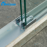 Weisdon Prix de gros Porte de douche coulissante en verre trempé Salle de douche en aluminium encadrée