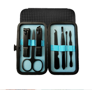 Kit de beauté portable pour l'entretien personnel, 7 pièces, kit de pinces, coupe-ongles de qualité, ensemble de manucure en cuir - Product Image 1