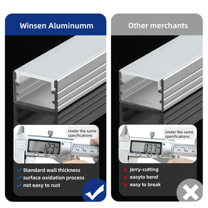 1407 Precio de fábrica Perfil de aluminio Tira de luz LED Perfil de aluminio Perfiles de aluminio montados en superficie LED - Product Image 4