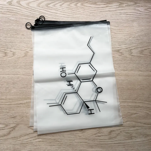 Sacs refermables givrés à fermeture éclair avec impression offset – Logo personnalisé, icônes sociales, sacs en PE pour vêtements et produits de beauté - Product Image 5