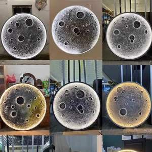 3D driedimensionaal ontwerp decoratie wandlamp voor woonkamer camping achtergrond muur ronde maan decoratie grote muurschilderinglamp - Product Image 4