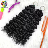 Extensions de cheveux naturels 100 % humains, légers, bouclés italiens, pré-bouclés, pour tresses, mélange naturel, style bohème